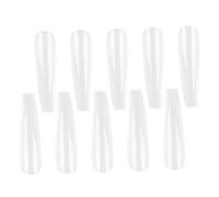VILLCASE 500 Patchs Autocollants pour Faux Ongles Longs Transparents, 10 Tailles Différentes, Couverture Complète, Accessoires Nail Art pour Manucure, Adaptés Fêtes et Événements