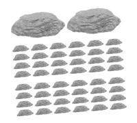 VILLCASE 50pièces Faux Pierres Décoratives Plastique Naturel De Lot de Roches De Terrarium pour Dioramas De Train Miniatures Et Accessoires De Jardin De Fées