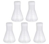 VILLCASE 5pièces Flacons Plastique Erlenmeyer Transparents Lot Pour Laboratoire Chimie Science Expérience Avec Graduation Standard Et Base Solide Pour Mesure Précise