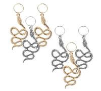 VILLCASE 6 Pièces Accessoires pour Cheveux Décoration Unique Serpent de Spirale en Alliage Breloques Stylées pour Dreadlocks pour Coiffure Ethnique et Occasions Variées