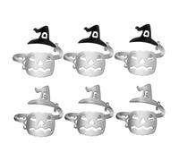 VILLCASE 6 Pièces Bague Halloween Bijou de Doigt Décoration de Doigt Bague Accessoires de Lot de Forme de Citrouille Styles Variés pour Fête et Événement