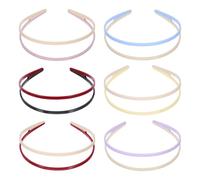VILLCASE 6 Pièces Bandeau Cheveux en Plastique Coloré avec Dents Antidérapantes, Design Mode et Épissage Candy pour Femmes, pour Activités Quotidiennes ou Sportives