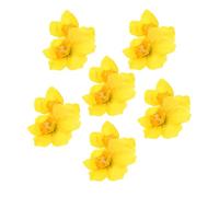VILLCASE 6 Pièces Barrette Fleur Jaune en Plastique Design Réaliste de Narcisse, Confortable et Légère, Style Quotidien Vacances Printemps