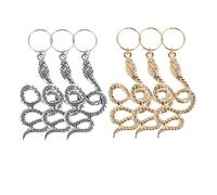 VILLCASE 6 Pièces Bijoux de Cheveux en Alliage Forme Serpent Spirale pour Tresses, Breloques Ethniques Stylées, Accessoires Polyvalents pour Coiffure Halloween et Occasions Diverses