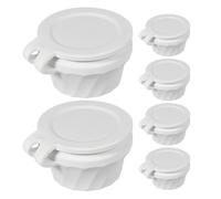 VILLCASE 6 Pièces Bouchon Anti-fuite pour Lotion et Après-shampoing en Tpe Blanc, Distributeur Pratique à Presser D’une Main, pour Salle de Bain Cuisine