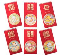 VILLCASE 6 Pièces Dragon Style Envelopes For Chinese Year Paper Hongbao Pack With Creative Lunar Year Decoration For Spring Festival Celebration