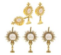 VILLCASE 6 Pièces Épinglette Crucifix en Alliage de Zinc Or pour Hommes et Femmes, Bijou Chrétien Élégant, Confortable à Porter, pour Célébrations Chrétiennes et Décorations de Communion