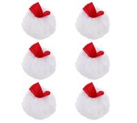 VILLCASE 6 Pièces Houppette de Maquillage en Peluche Blanche Douce, Forme Ronde, Distribution Uniforme de Poudre, Soin Délicat Peau, Voyage Change de Bébé