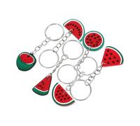 VILLCASE 6 pièces Lot de Porte-clés Pastèque PVC Charm Fruits Cartoon pour Fête Anniversaire Accessoires et Portables Décoration et Pratique