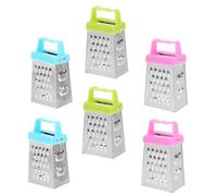 VILLCASE 6 pièces Mini Râpe à Fromage et Légumes Acier Inoxydable Râpe Multifonction Compacte avec Poignée Antidérapante Outil de Cuisine et Facile à Nettoyer