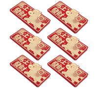 VILLCASE 6 Pièces Year Of The Horse Money Bags Expandable Six-panel Paper Envelopes For Vietnamese Tet Weddings And Lunar Year Blessings