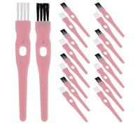 VILLCASE 60 Pièces Brosse de Nettoyage Mini Portable en Nylon pour Tondeuses Électriques et Coupe-poils, pour Usage Domestique et Voyage, Manche Rose Confortable
