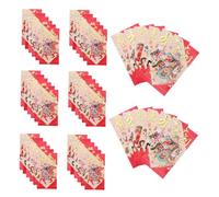 VILLCASE 60 pièces Enveloppes Rouges de Printemps Lot de Cartons avec Motif pour An et Anniversaires avec Impressions Colorées et Joyeuses