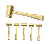 VILLCASE 6pièces Jouet Marteau De Juge Bois Marteau De Cour Miniature Accessoire De Costume pour Vente Aux Enchères Jouets De Rôle pour Garçon Fille
