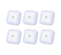 VILLCASE 6pièces Lampe De Nuit Led Avec Détecteur De Veilleuse Murale Économique Pour Chambre Et Couloir Blanc