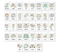 VILLCASE 72 Pièces Cartes de Langue des Signes, Papier, Apprentissage | Éveil Spécial, Jeux Variés, Coordination Œil Main, Expression Orale, pour Maternelle et Orthophonie
