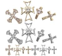VILLCASE 80 Pièces Breloques pour Ongles de Croix en Alliage Compact et Bien Conçu, Accessoires Manucure Chic pour Amateurs de Nail Art à Domicile Salon Professionnel