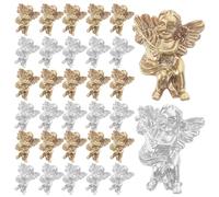 VILLCASE 80 Pièces Breloques pour Ongles en Résine Baroque 3D Ornements Petits pour Manucure Décorations d'Ongles Argenté et Doré Accessoires Nail Art Femmes pour Fêtes et Usage