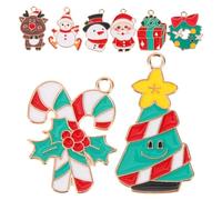 VILLCASE 8pièces Breloques de Noël Pendentifs Décoratifs pour Bijoux Faits Main Accessoires Alliage pour Créations de Colliers et Boucles Oreilles