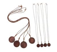 VILLCASE 8pièces Lot De Pendentifs Bois Ajouré Pour Création Diy Support Rond Avec Motif Fleur Base Cabochon Vintage Pour Chaîne Collier