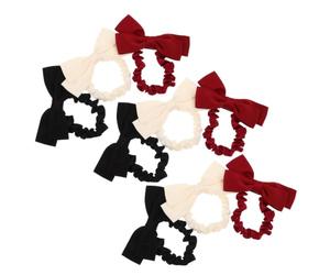 VILLCASE 9 Pièces Accessoires pour Cheveux Fins en Tissu Double Nœud, Design Antidérapant, Style Vintage Français Chic pour Fête de Célibataire ou Halloween
