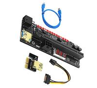 VILLCASE Adaptateur Pci-e 1x vers 16x Affichage LED 3.3v et Lampe Flash 3528 pour Minage, Alimentation Stable en PCB, Accessoire Informatique Fiable pour Rig Minage
