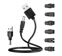 VILLCASE Adaptateur USB de Remplacement Noir pour Rasoirs Électriques, Câble de Charge en Cuivre et Pbt, Solution de Charge Sûre et Stable pour Accessoires de Toilettage à Domicile Voyage