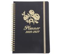 VILLCASE Agenda Journalier, 2025.1-2027.12, Noir Agenda a5, Planner Étudiant, 21x15 Cm, Papier, Bobine Métallique, Pour Étudiants Et Professionnels