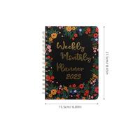 VILLCASE Agenda Planner à Couverture Fleurs avec Élastique Carnet Moyen Lignés pour Notes Journalières Calendrier Intégré Cahier Polyvalent pour Écriture Dessin et Organisation