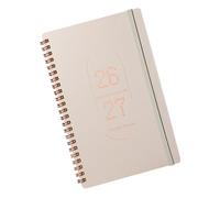 VILLCASE Agenda Quotidien PU Beige Planificateur Hebdomadaire Compact et Organiseur de Tâches pour Étudiants et Professionnels Carnet Portable pour Réunions et Calendrier Académique