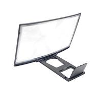 VILLCASE Agrandisseur d'Écran de Téléphone 3D 12 Loupe Incurvée Support Portable Acrylique et ABS Compacte pour Garçon et Filles et Personnes Âgées Noir
