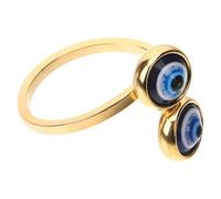 VILLCASE Anneau Ouvert Réglable Œil du Mal en Alliage Doré, Bague Minimaliste Élégante pour Plage et Vacances, Bijou Femme et Confortable