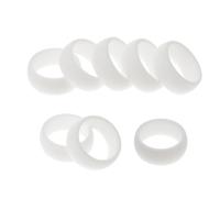 VILLCASE Anneaux en Silicone pour Hommes 8 Pièces, Bagues Décoratives Simples en Silicone Blanc, Prévention Transpiration, Adaptées aux Activités Sportives