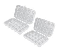 VILLCASE Assiette de Rangement pour Œufs 15 Compartiments en Plastique Lot de 2 avec Couvercle pour Réfrigérateur Cuisine