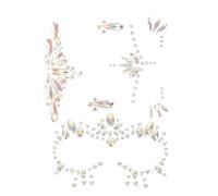 VILLCASE Autocollants de Visage Lumineux en Strass 3 Feuilles, Tatouages Temporaires Phosphorescents sans Résidu pour Fête Costumée et Day Of The Dead