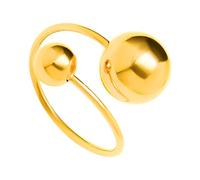 VILLCASE Bague Ajustable en Acier Inoxydable Boule Dorée Bague pour Femme Bijou Créatif de Doigt Accessoire Mode Élégant Présent Saint-Valentin