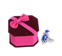 VILLCASE Bague Aromatique Plaquée Alliage Thai Style, Anneau Réglable Flacon Verre 1 Ml, Accessoire Chic pour Aromathérapie au Quotidien, Bleu Élégant