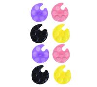 VILLCASE Bague de Manucure Couleur Aléatoire Palette en Plastique Noir, 8 Pièces, Pratique à Porter Doigt pour Artistes Ongulaires et Amateurs de Nail Art