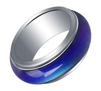 VILLCASE Bague d'Humeur Homme et Femme 8Mm à Changement de Couleur Sensible à la Température Bague Thermochromique en Acier Inoxydable pour Usage Quotidien et Présent
