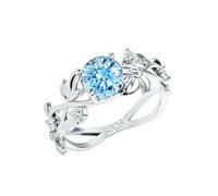 VILLCASE Bague Femme Taille 9 en Cuivre Zirconium et Motif Feuilles Bague Créative Écologique Plaquée Argenté 925 Bijou Chic pour Doigt de Femme Présent pour Usage Quotidien et Fêtes