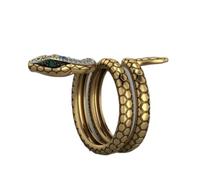 VILLCASE Bague Serpent Créative en Cuivre Zircone Bleue Microsertie Taille 9 Unisexe Bijou Chic Polyvalent pour Décoration des Doigts et Usage Quotidien