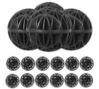 VILLCASE Balles Biologiques Noires Augmente la Solubilité de L'oxygène Lot de 100 en Coton et Plastique, Filtre pour Aquarium d'eau Salée et Réduit la Mortalité des Poissons pour Aquarium