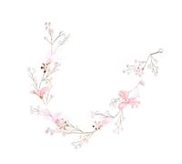 VILLCASE Bandeau à Perles Rose en Tissu Léger et Ajustable, Accessoire Cheveux Mariage Élégant pour Mariée ou Demoiselle D'honneur Lors de Fêtes et Cérémonies