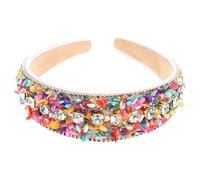 VILLCASE Bandeau Large pour Femme Pierre Précieuse Turquoise et Coton, Serrage-tête Confortable S'adaptant à Toutes Formes de Tête, Travail Rendez-