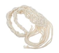 VILLCASE Bandeau Macramé Style Nordique en Corde de Coton Tressée la Main, Accessoire Cheveux Bohème Chic pour Plage et Voyage, Création Coiffure Instantanée