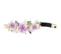 VILLCASE Barrette à Cheveux pour Femmes Élégante en Alliage et Cristaux Pourpre, Décoration Étincelante, Style Français, pour Événements Spéciaux et Coiffure sans Effort