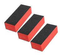 VILLCASE Bloc Polissoir à Ongles Professionnel 3 Faces Orange en Plastique et Éponge, Grain 60 et 80, Design Portable pour Manucure et Pédicure en Salon