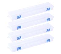 VILLCASE Boite A Crayon Étui Transparent Portable Rangement Garçon et Filles en Plastique Léger pour Feutres Aquarelle et Pinceaux, 4 Pièces, pour Peinture