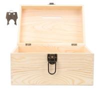 VILLCASE Boîte à Dons en Bois Sécurisée avec Serrure et Clés, Rangement Portable pour Collecte de Dons et Suggestions, Design Élégant en Bois Naturel pour Bureau
