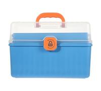 VILLCASE Boîte à Remède Portable en PP Bleu Grosse Capacité, Trousse de Médecine Domestique Réutilisable pour Sports en Plein Air et Voyages Plusieurs Styles